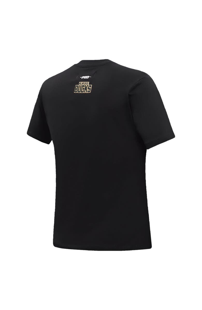 PRO STANDARD Women's Pro Standard Black Milwaukee Bucks Script Boyfriend T-Shirt, Alternate, color, Black