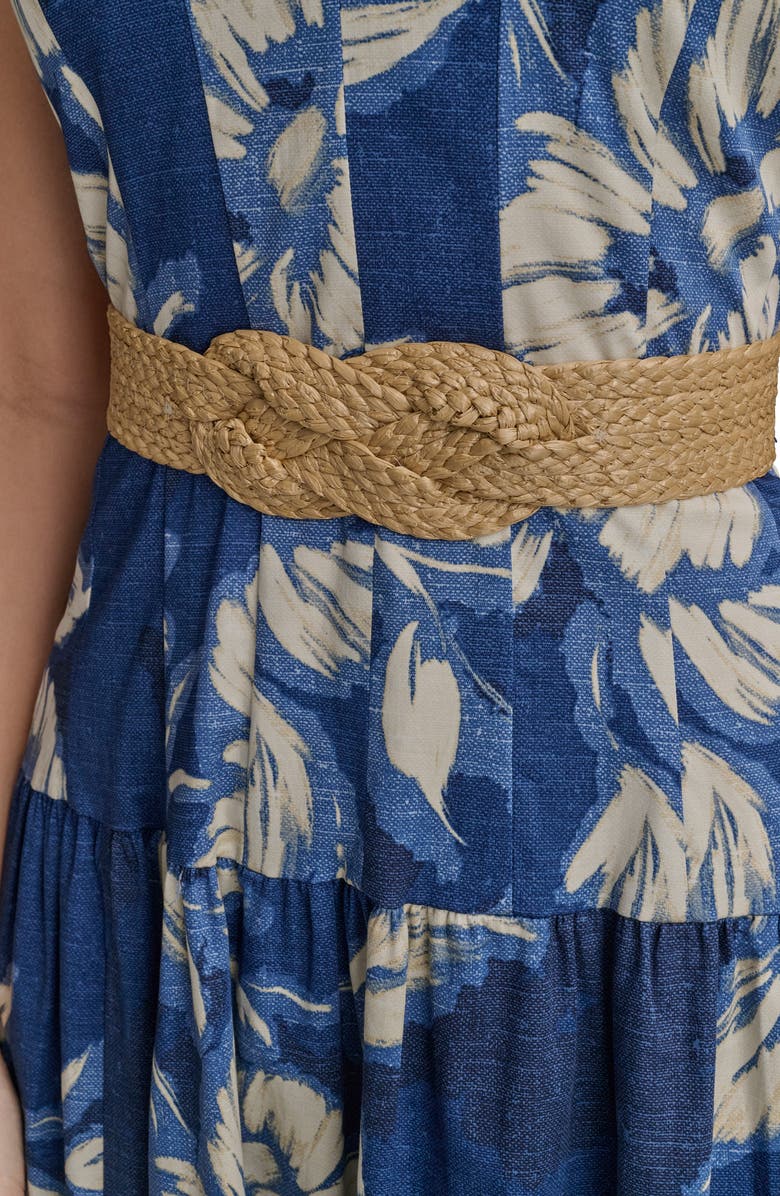 Donna Karan New York Belted Floral Halter Neck Midi Dress, Alternate, color, 