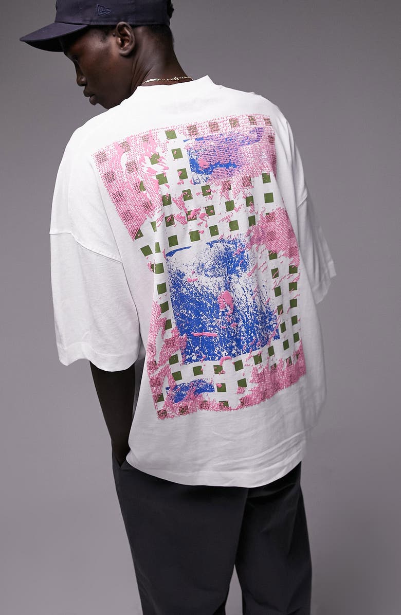 Topman Extreme Oversize Abstract Graphic T-Shirt, Alternate, color,