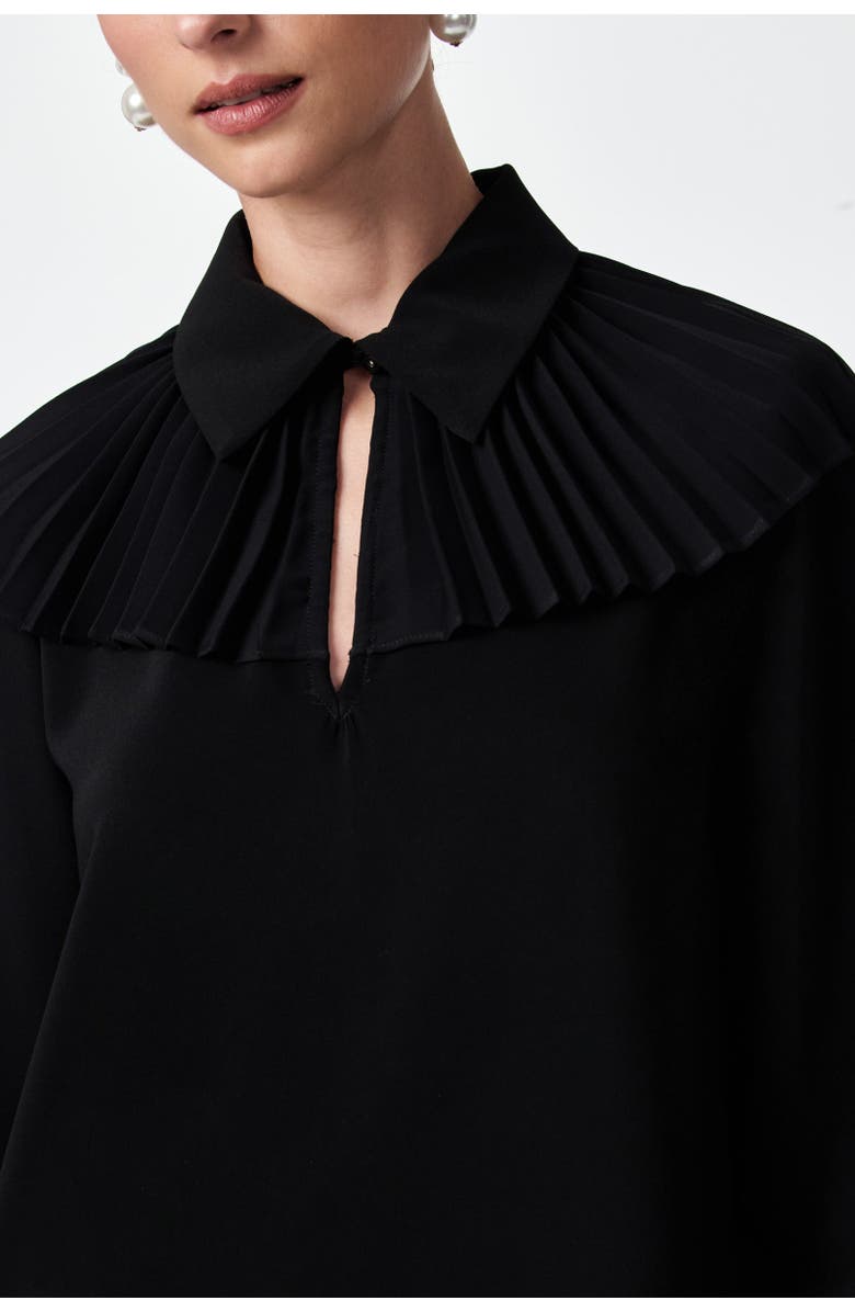 Trina Turk Windmill Pleated Top, Alternate, color, Black