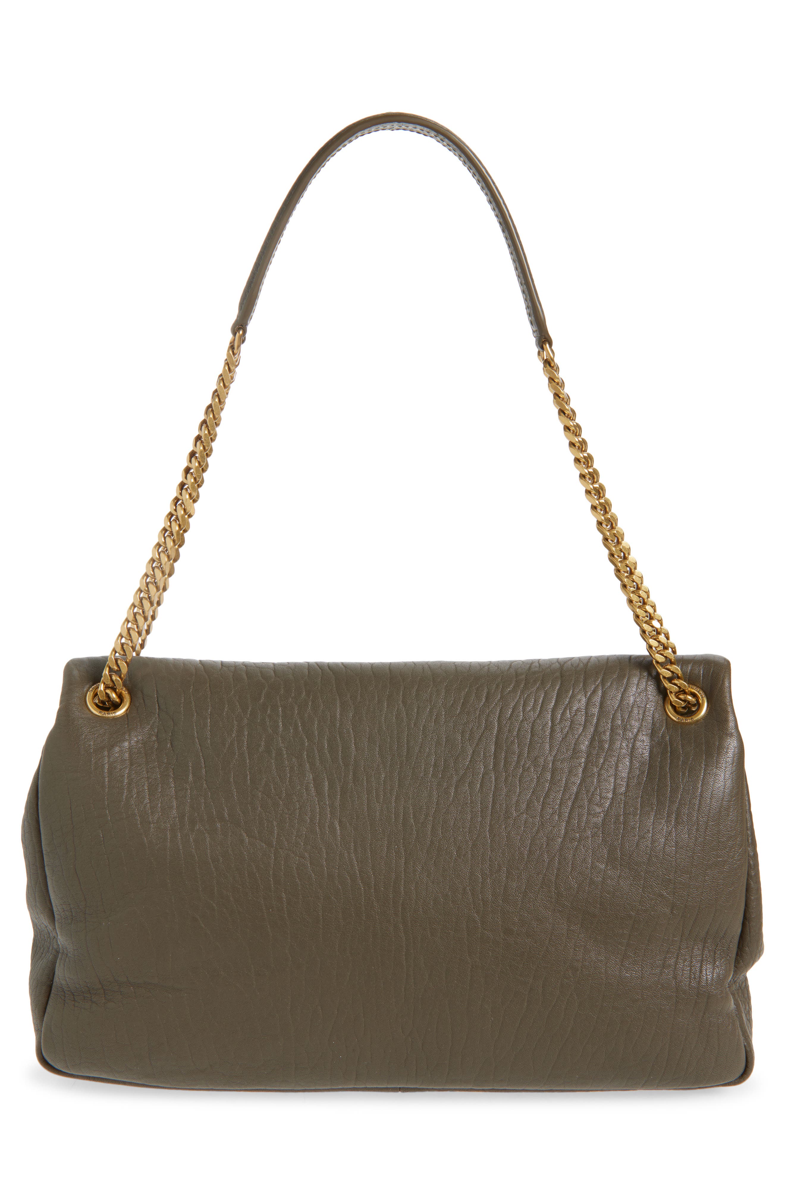 Large Calypso Leather Shoulder Bag, Alternate, color, LIGHT MUSK