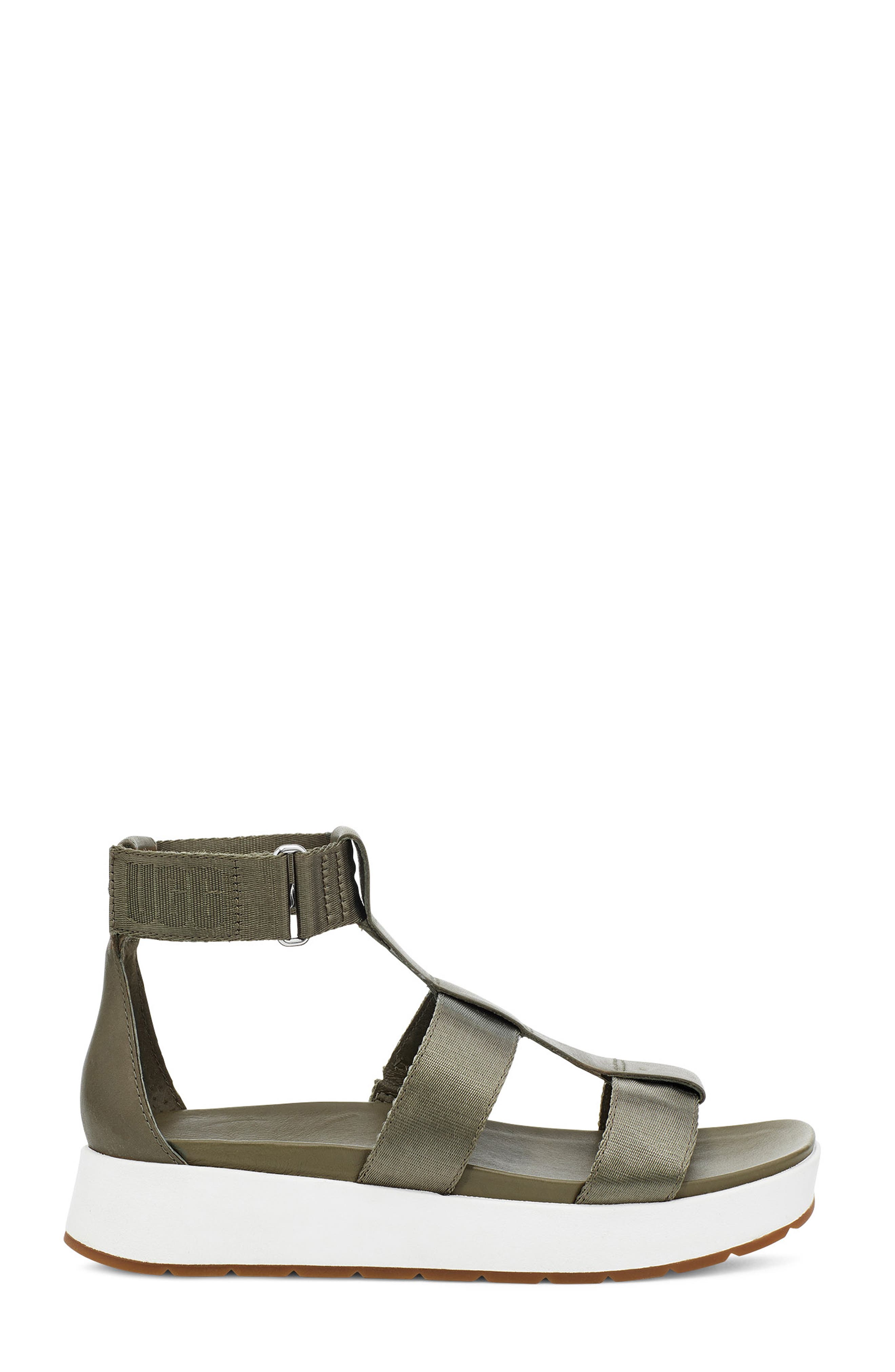Eeba Platform Sandal, Alternate, color, BURNT OLIVE MESH