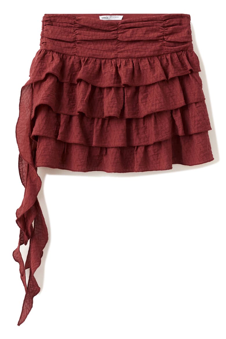 Ruffled Miniskirt, Main, color, BURNT ORANGE