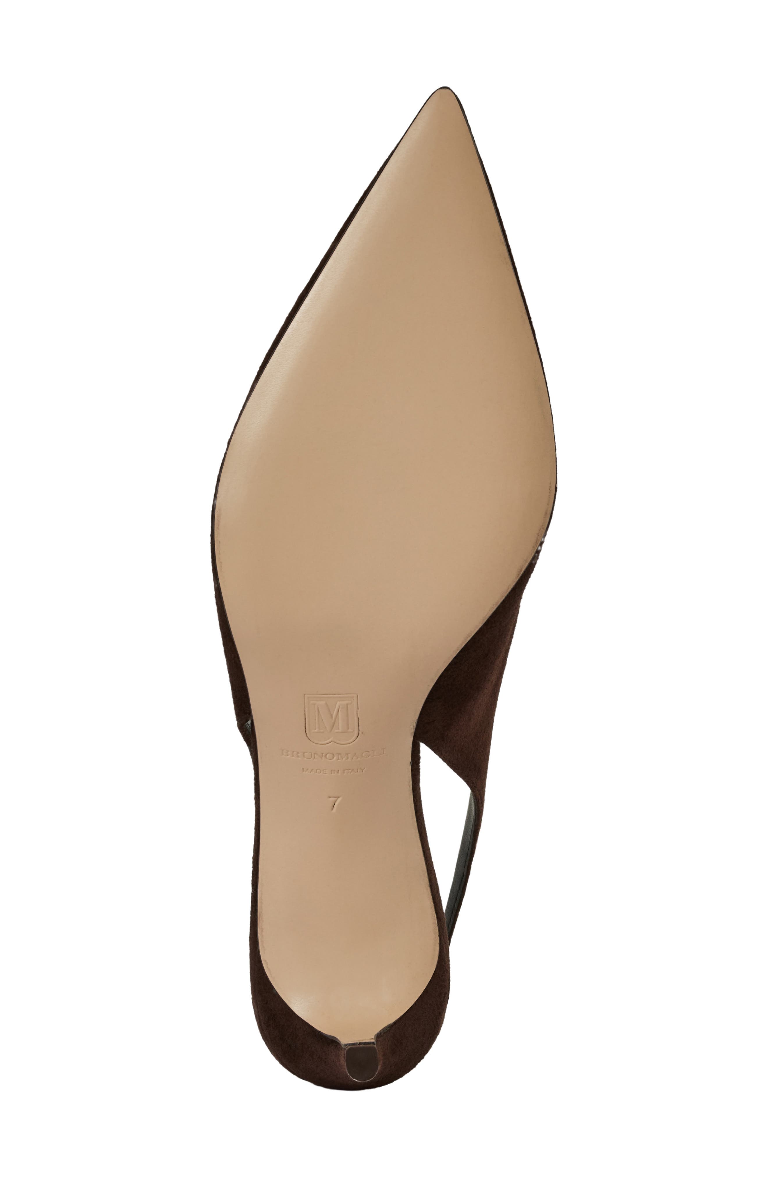 Rima Leather Slingback Pump, Alternate, color, CHOCOLATE SUEDE
