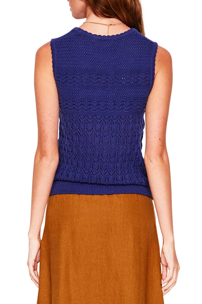 Elodie Openwork Cotton Sweater Vest, Alternate, color, STARBOARD BLUE