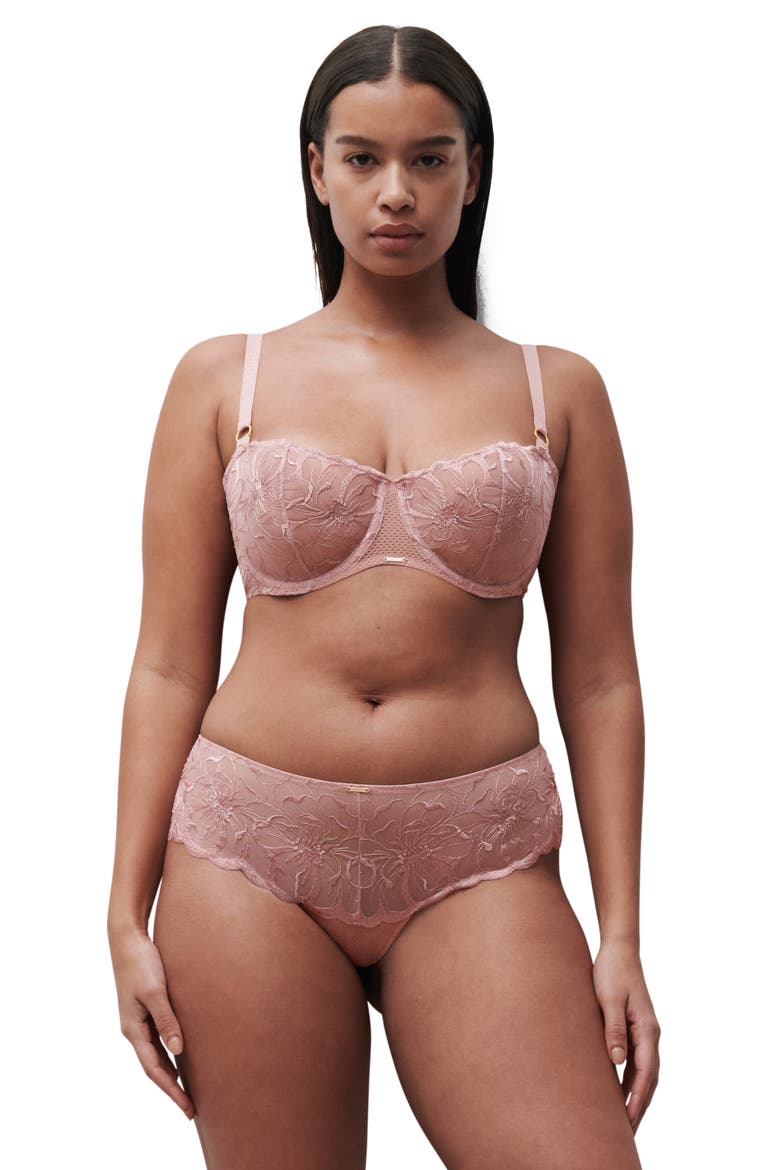 Fleurs Demi Bra, Alternate, color, AUTHENTIC PINK