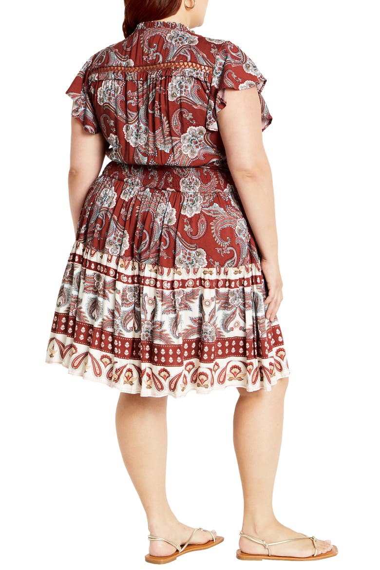 Lilah Flutter Sleeve Dress, Alternate, color, PAISLEY LOVE