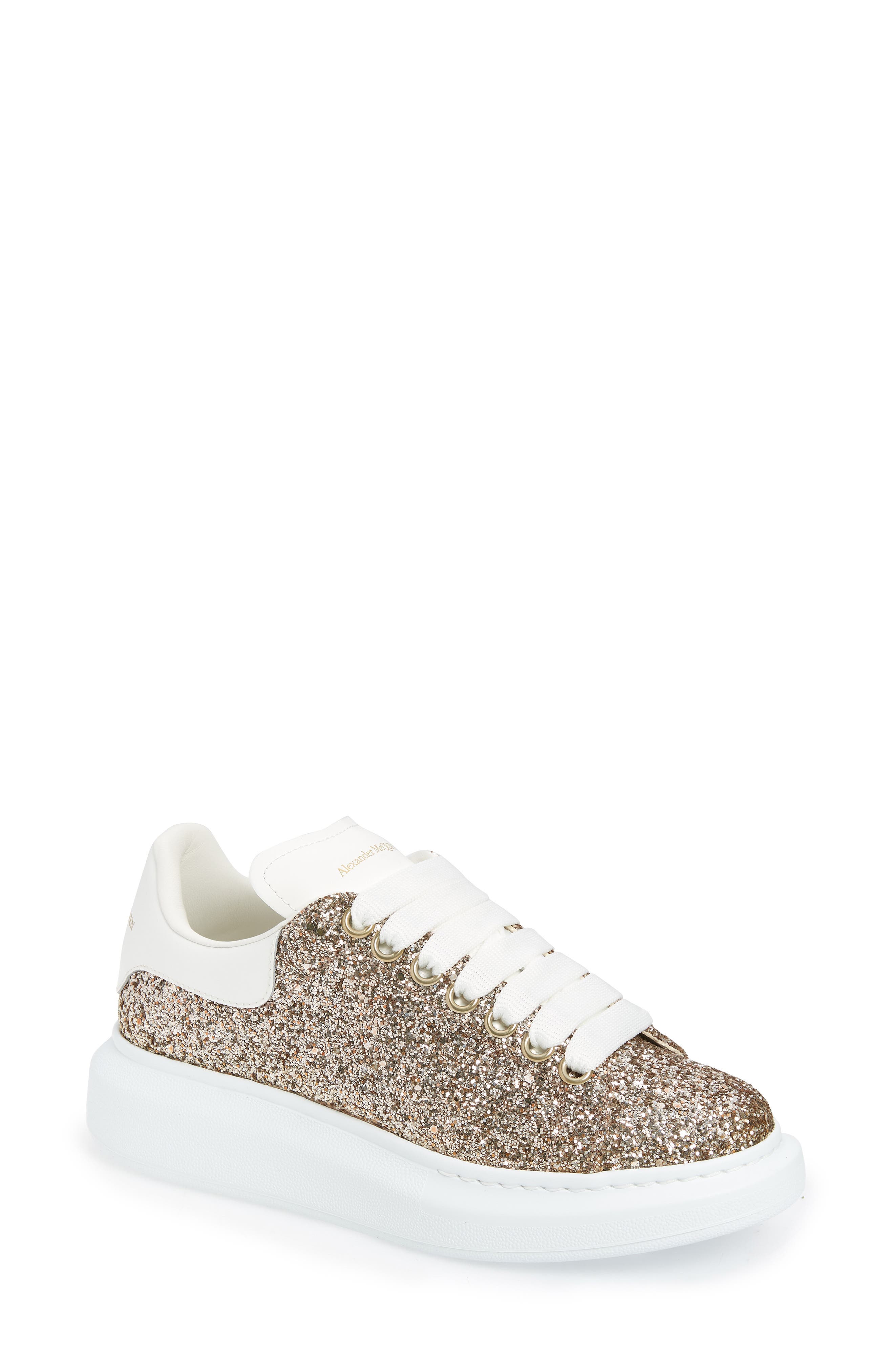 McQueen Oversized Glitter Platform Sneaker, Main, color, 