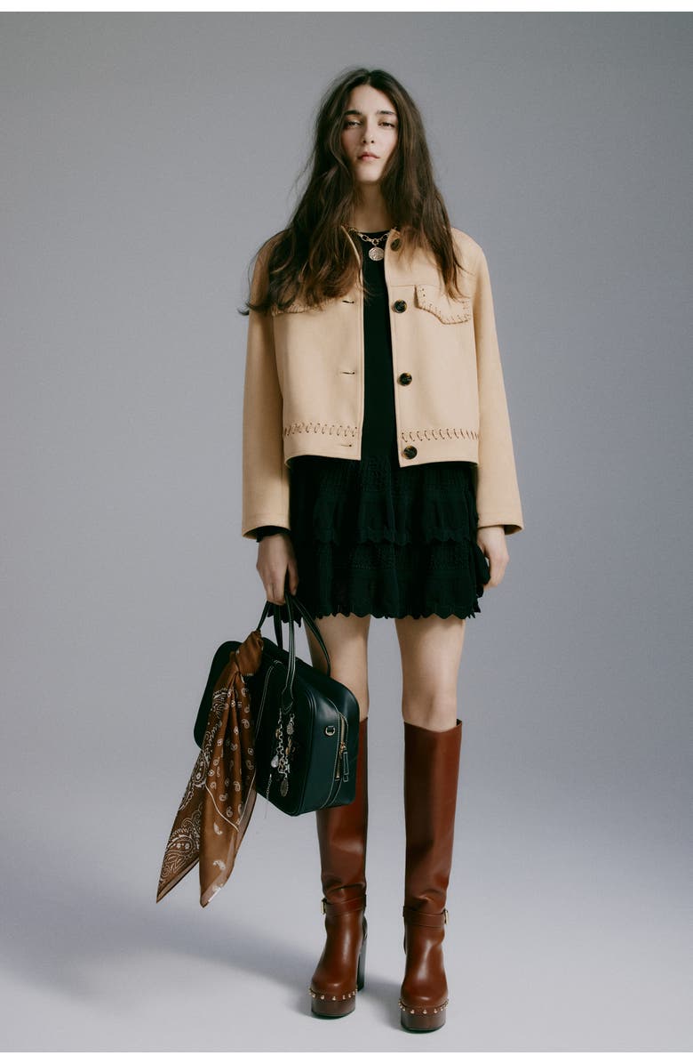 H&M Short Jacket, Alternate, color, Beige