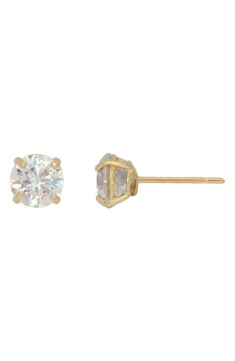 14K Gold Cubic Zirconia Stud Earrings