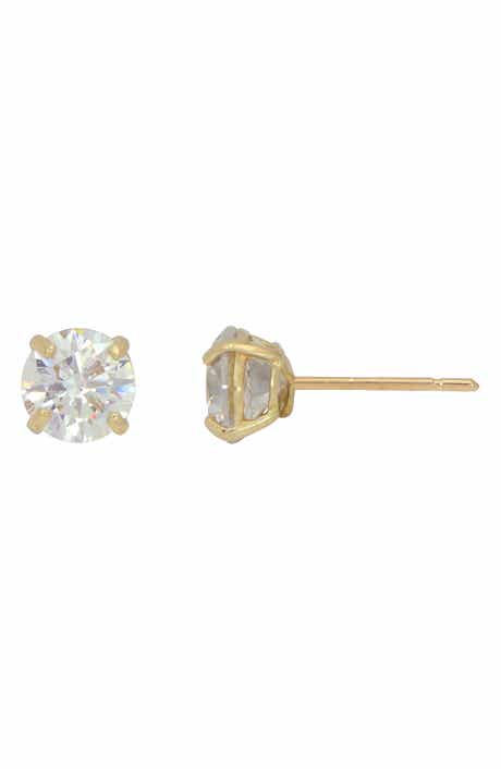 CANDELA JEWELRY 14K Gold Cubic Zirconia Stud Earrings