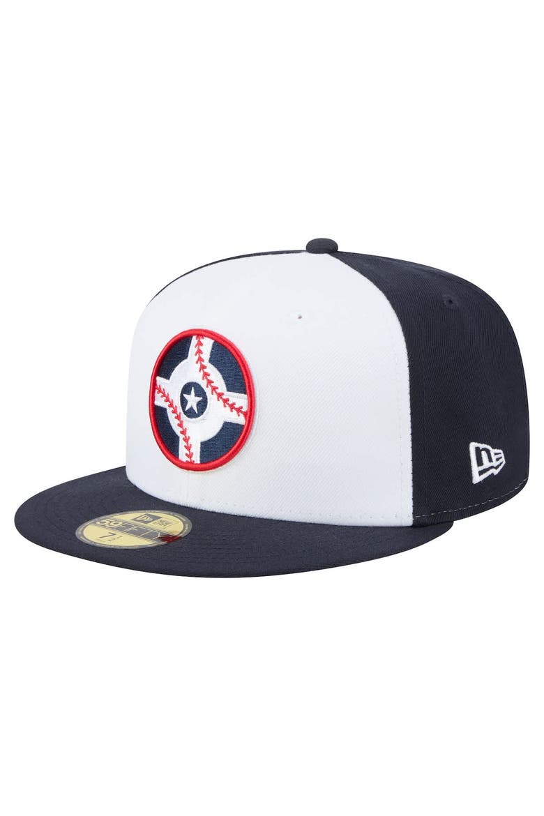 Men's New Era  White/Navy Indianapolis Indians Authentic Collection 59FIFTY Fitted Hat, Alternate, color, White