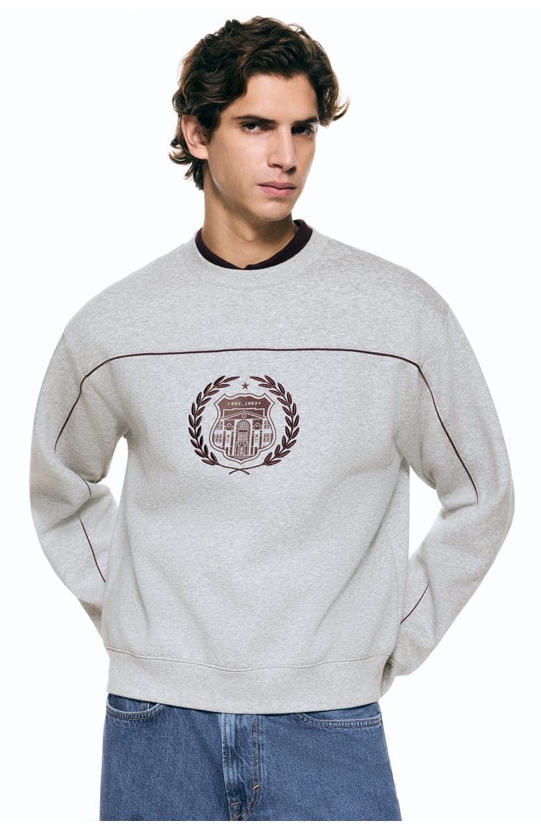 H&M Loose Fit Sweatshirt, Alternate, color, Gray Melange