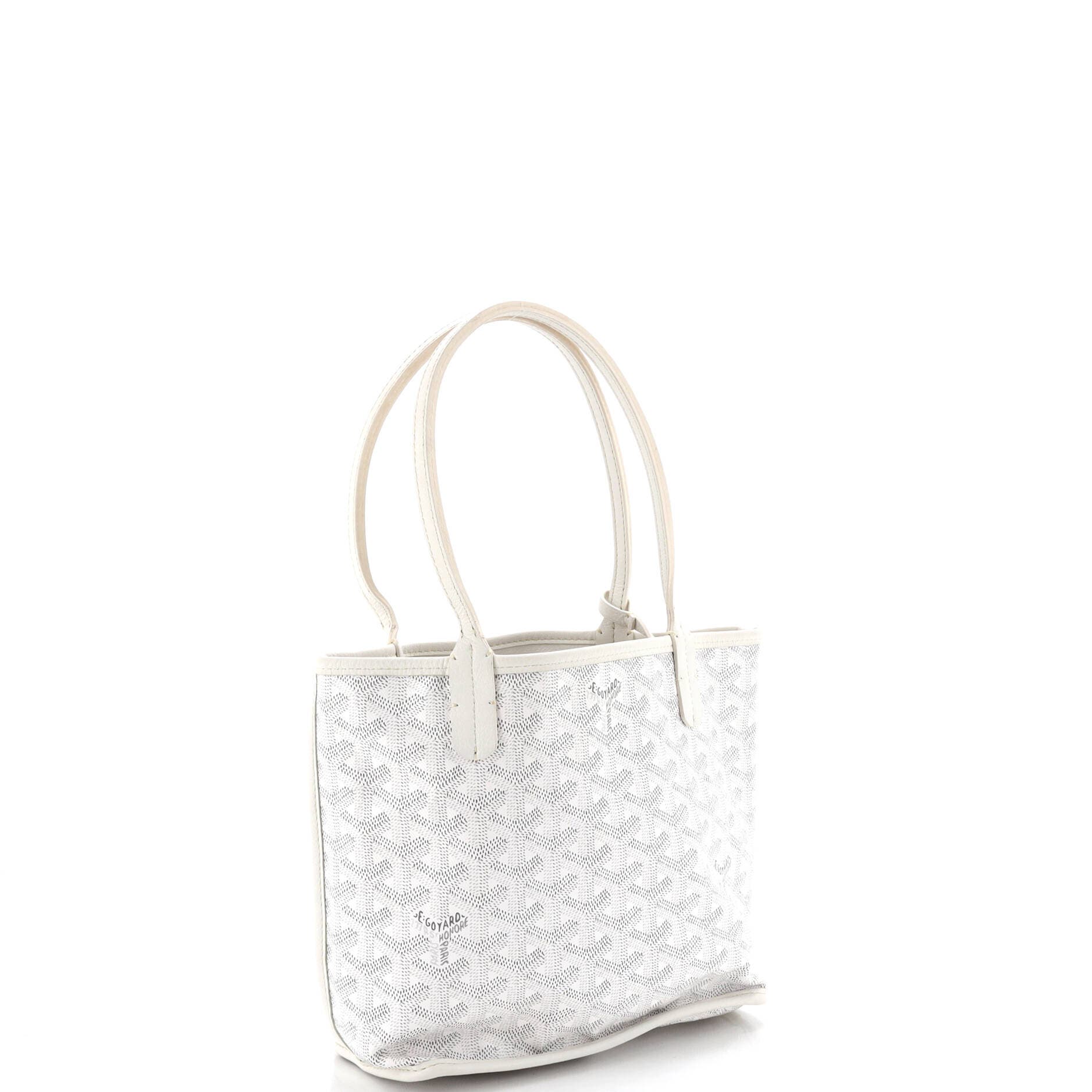 Pre-Owned Goyard Anjou Reversible Tote Coated Canvas Mini, Alternate, color, White