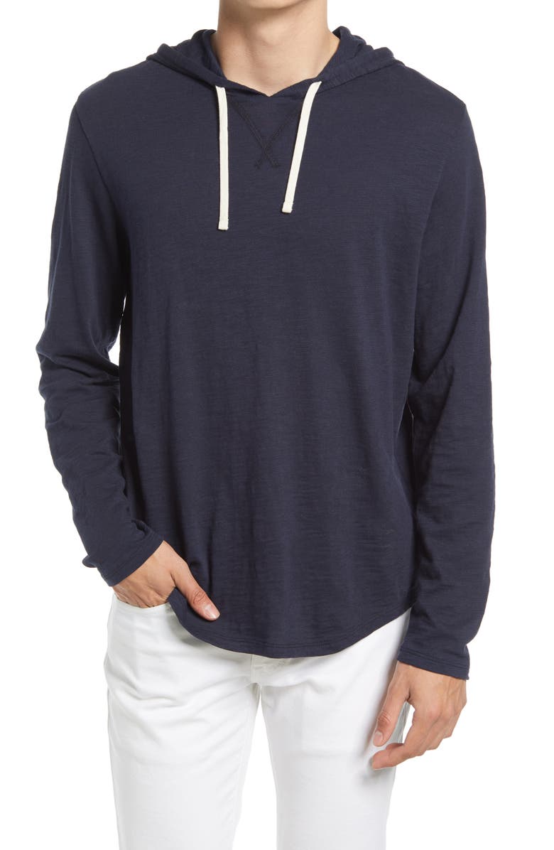 Vince Regular Fit Slub Hoodie, Main, color, Coastal Blue