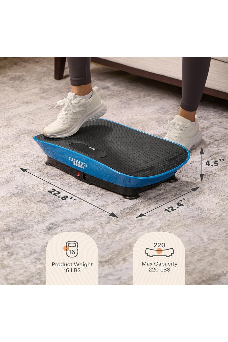 Cosmoplate Shake Vibration Plate Exercise Machine Full Body Platform for Muscle Toning and Flexibility, Alternate, color, Blue