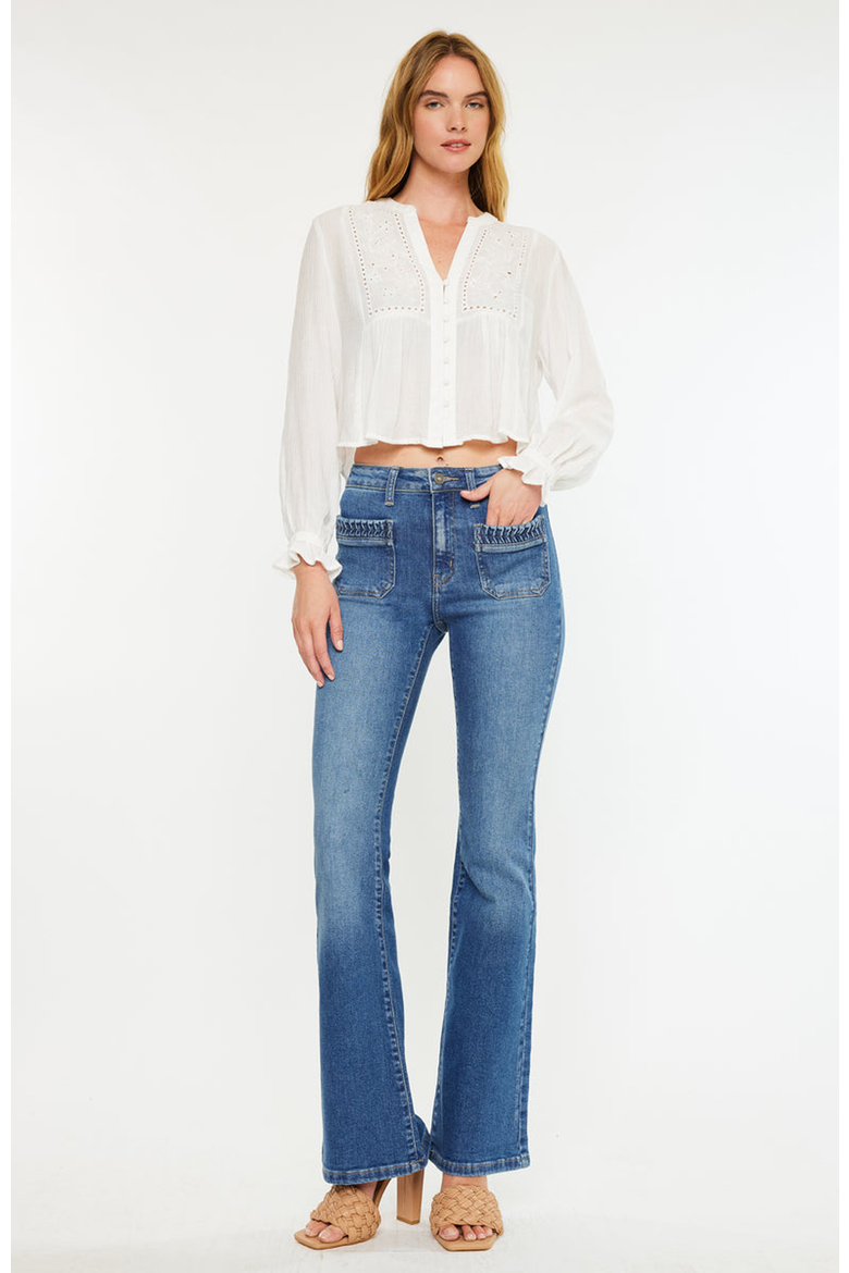 Kasey High Rise Flare Jeans, Main, color, Medium Wash