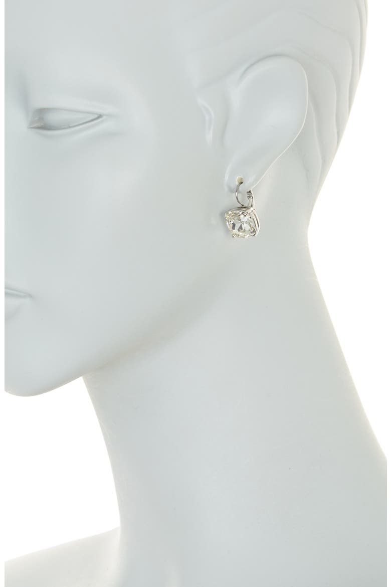 square cubic zirconia lever back earrings, Alternate, color, CLEAR/SLVR