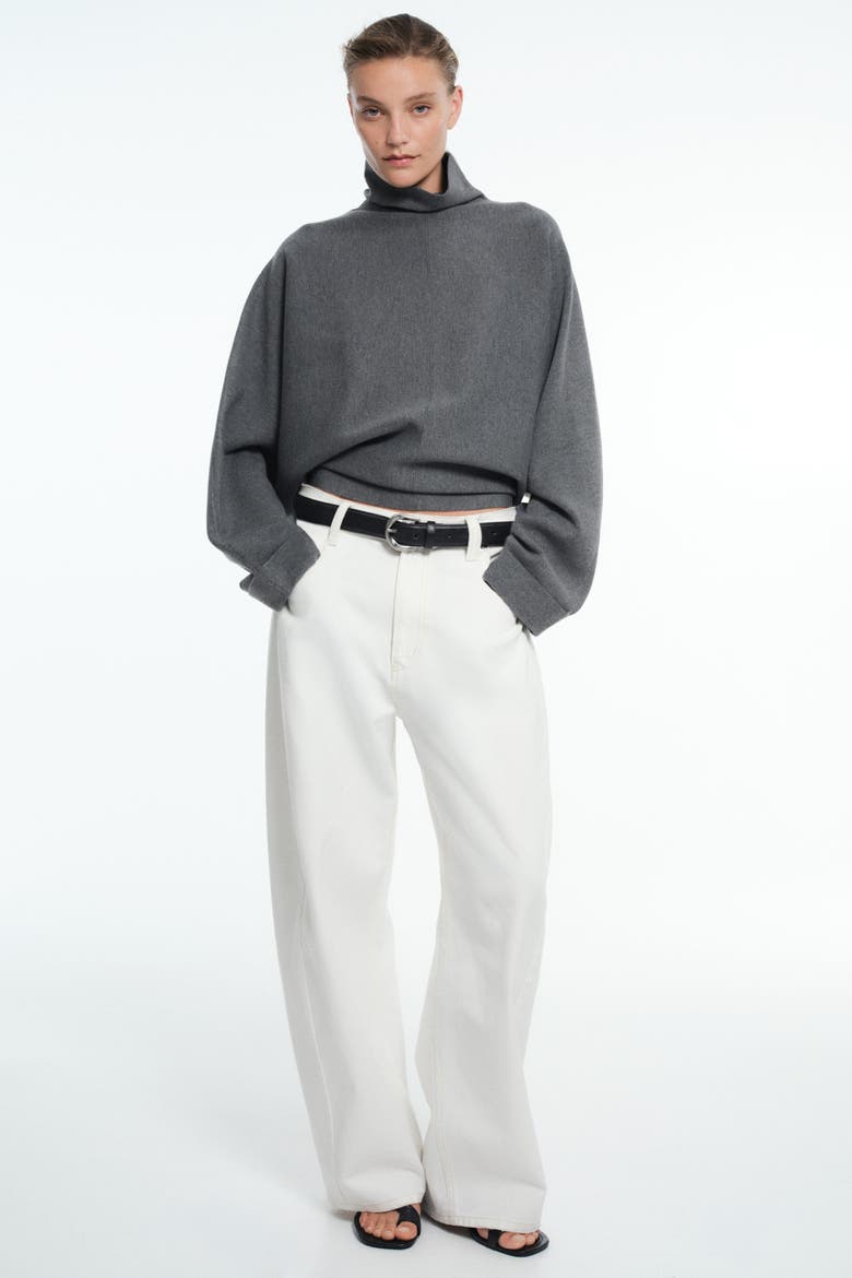 Oversized Mock-Turtleneck Sweater, Alternate, color, Dark gray