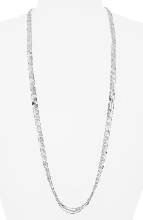 Nordstrom Rack Layered Bead Chain Necklace In Silver