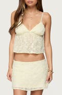 EDIKTED Leora Textured Semisheer Crop Top