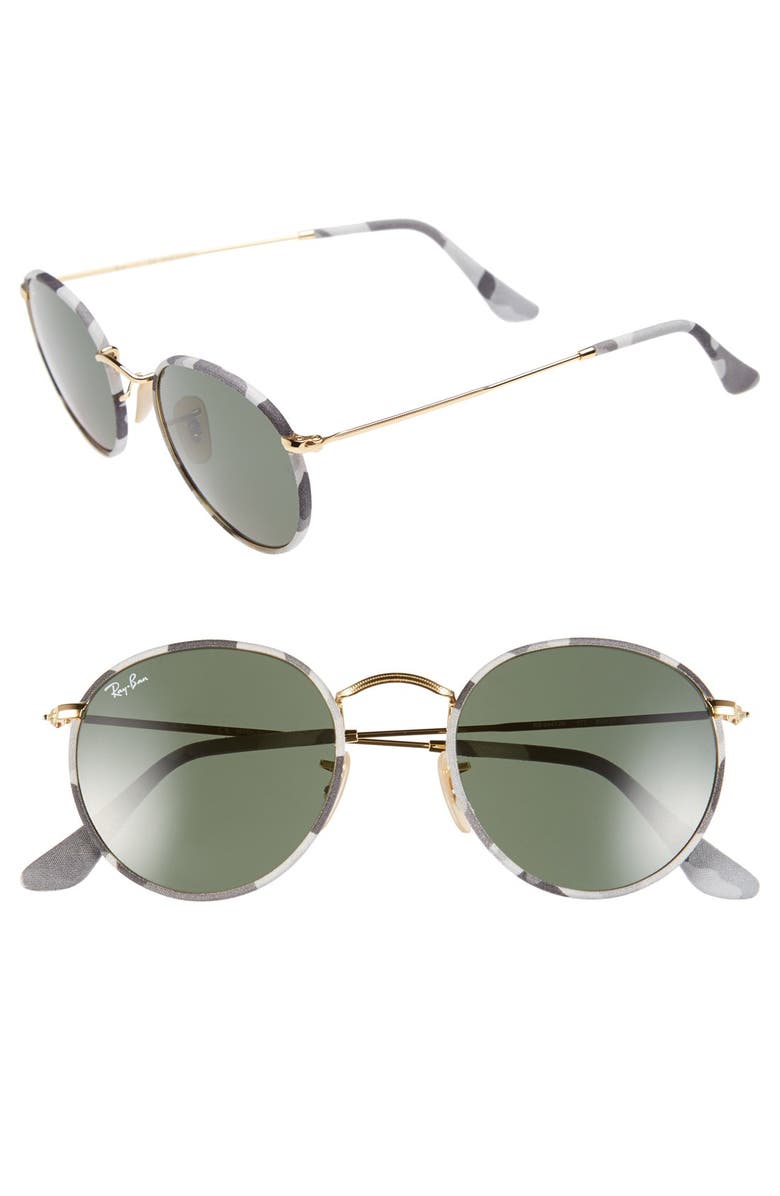 Ray-Ban Icons 50mm Camo Print Round Sunglasses, Main, color,