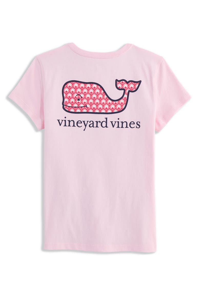 vineyard vines Kids' Whale Cotton Graphic Pocket T-Shirt, Alternate, color, Pink Drink