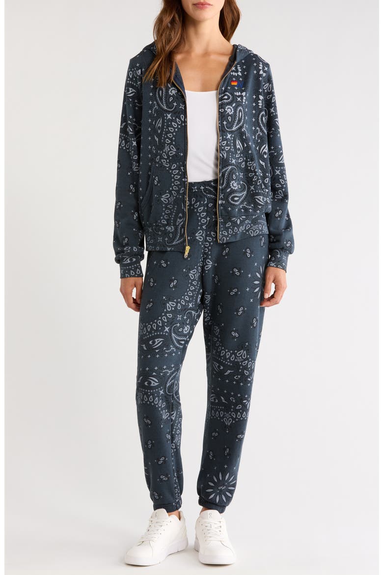Bandana Print Sweatpants, Alternate, color, CHARCOAL