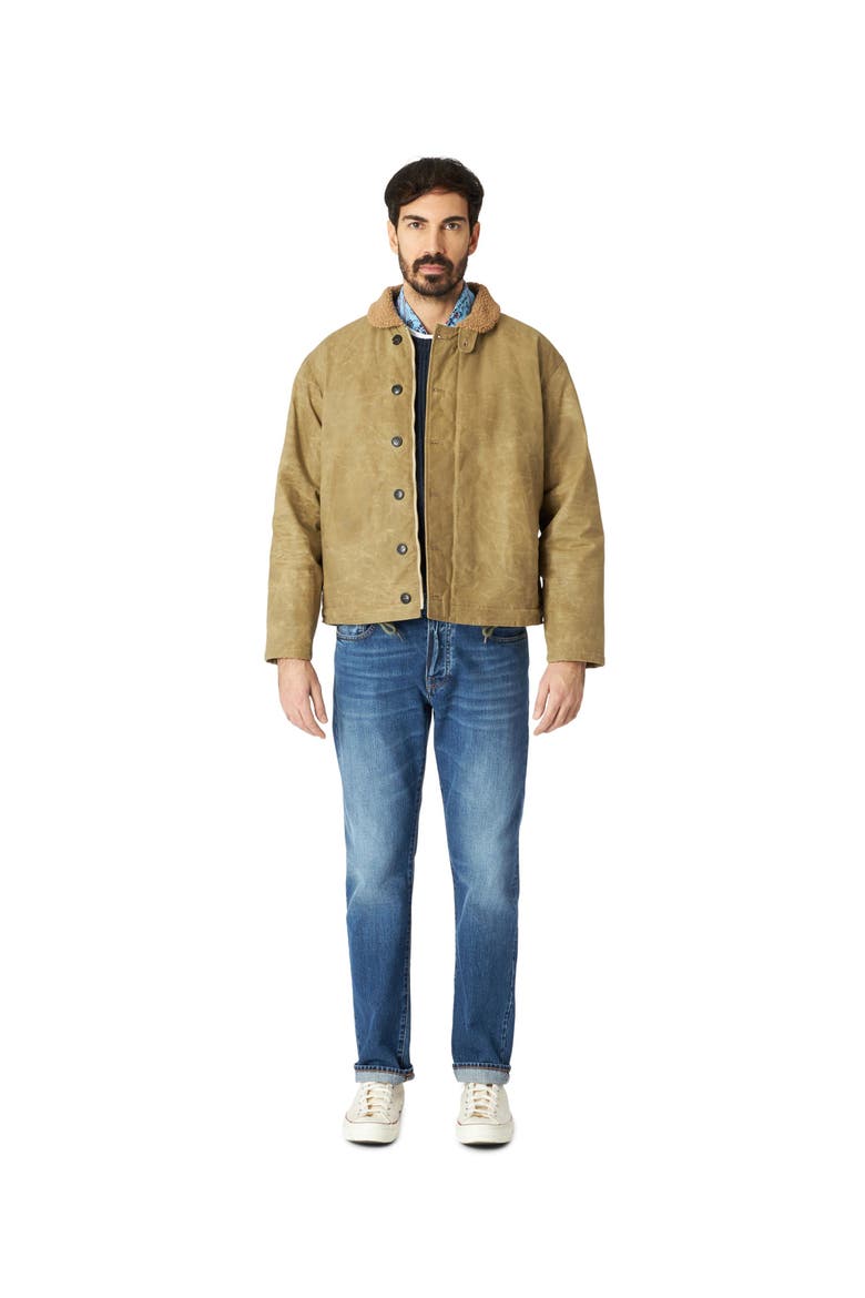 Olive Waxed Cotton Deck Jacket, Alternate, color, Olive Green