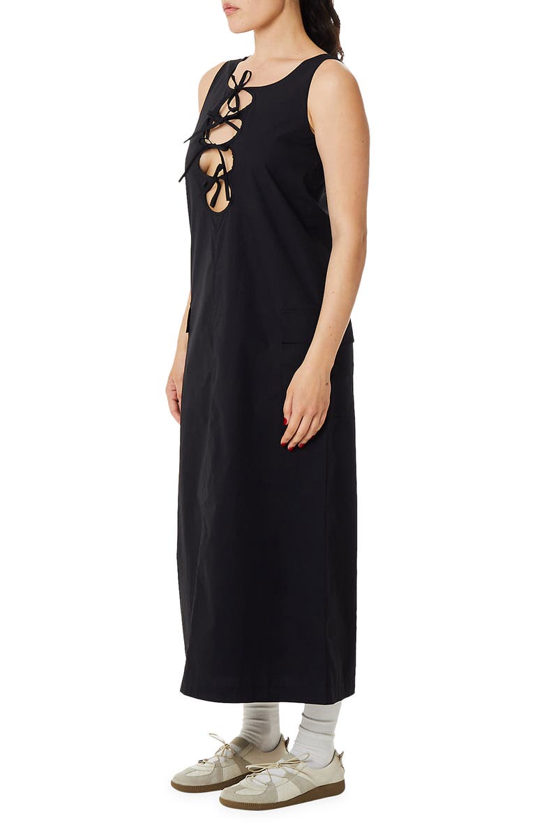 Find Me Now Shyla Bow Cutout Cotton Maxi Dress, Alternate, color, 