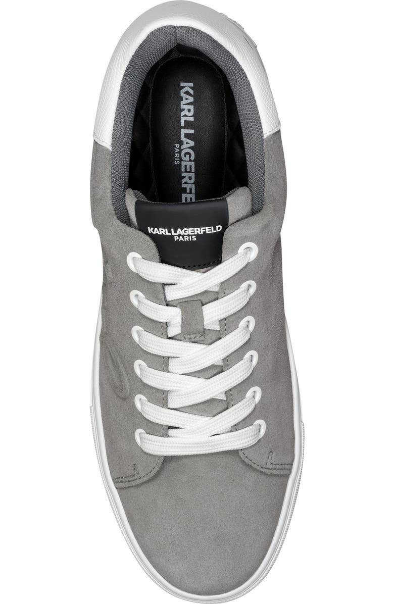 KARL LAGERFELD PARIS Mark Suede Low Profile Sneaker, Alternate, color, Grey