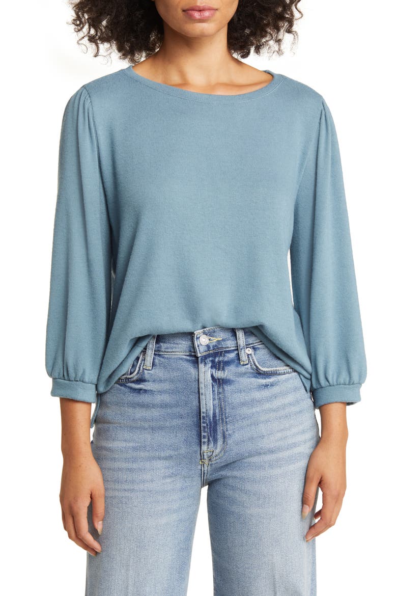 Cozy Knit Top, Main, color, BLUE MIRAGE