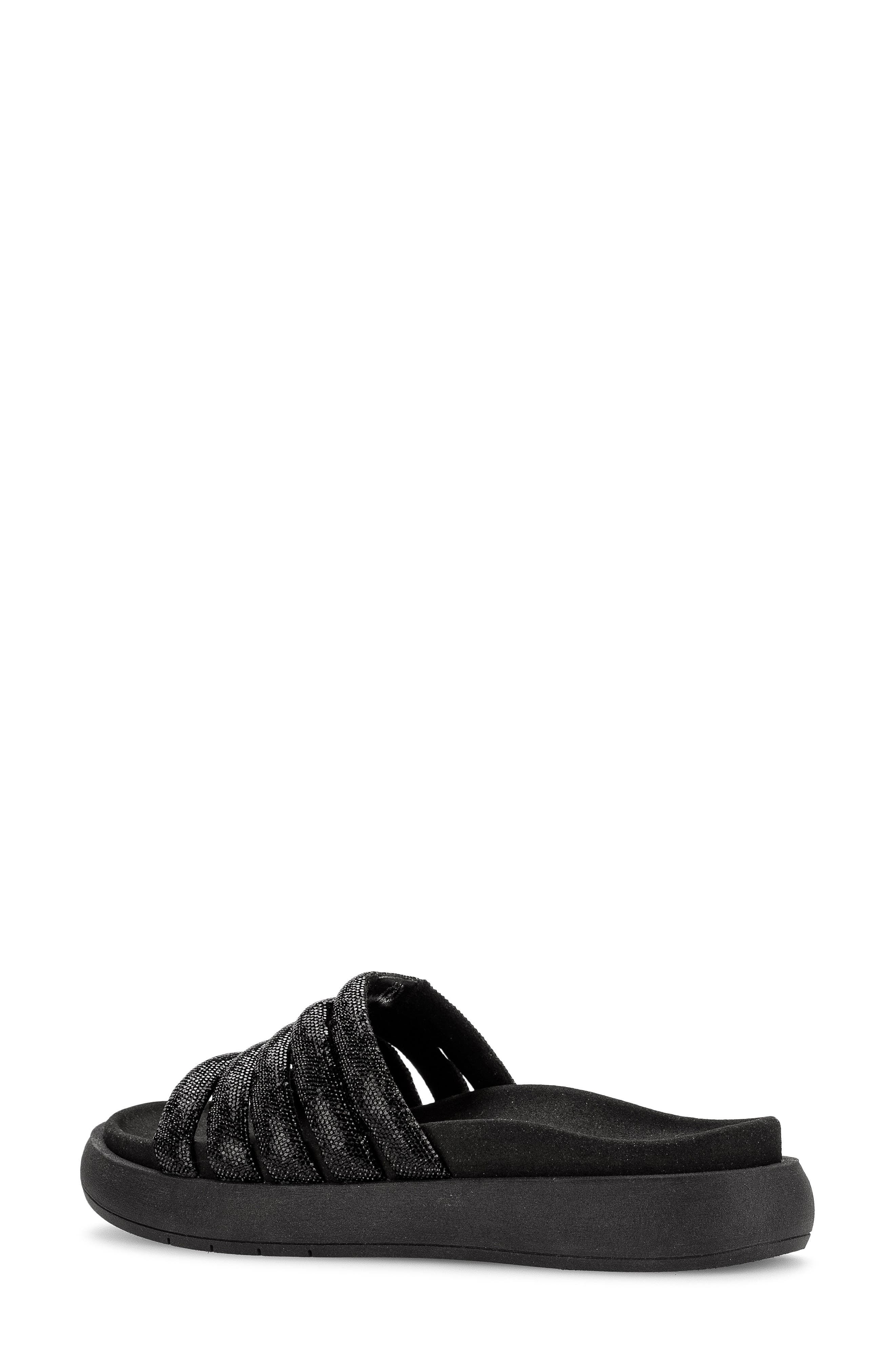 Gabor Strappy Slide Sandal, Alternate, color, Black