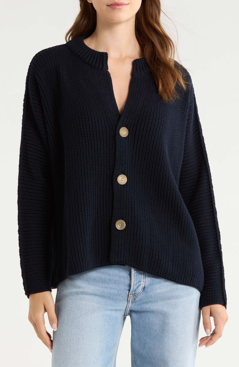 Frank & Eileen Montecito Cotton Cardigan, Main, color, Marine