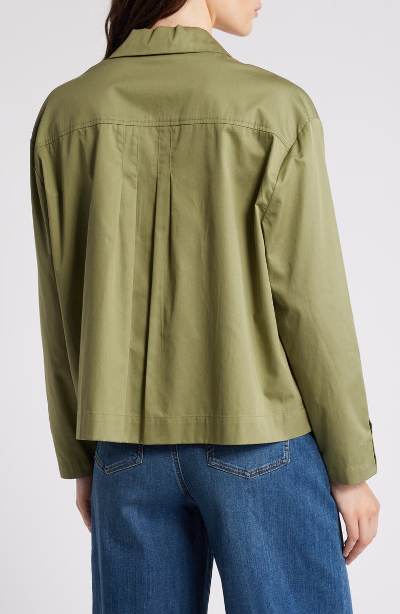 Masai Copenhagen Icara Pleat Detail Button-Up Cotton Shirt, Alternate, color, 