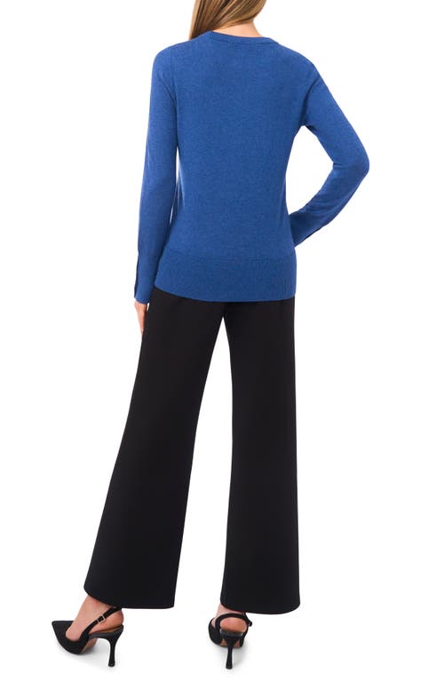 Halogenr Halogen(r) Button Cuff Crewneck Sweater In Blue