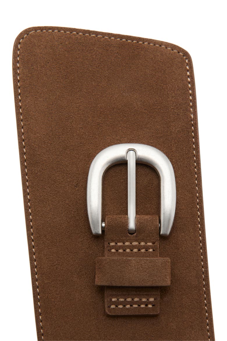 Wide Split Leather Belt, Alternate, color, BROWN