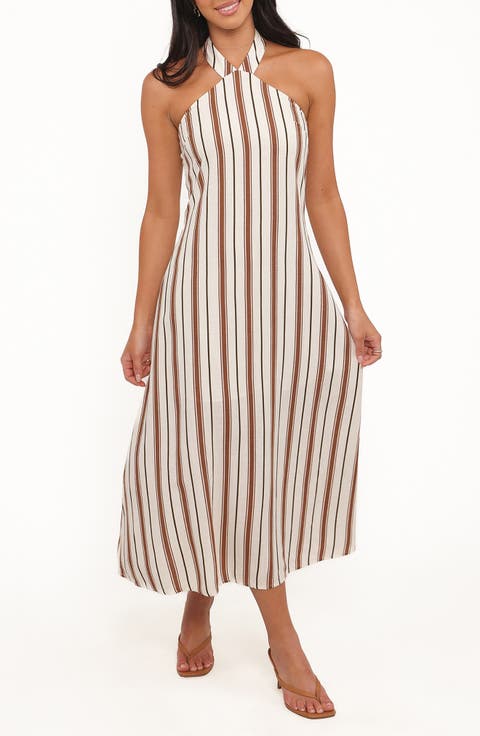Katherine Sleeveless Stripe Midi Dress