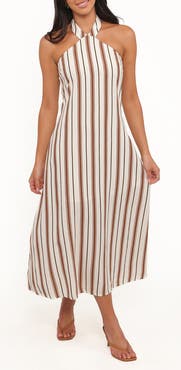Petal & Pup Katherine Sleeveless Stripe Midi Dress