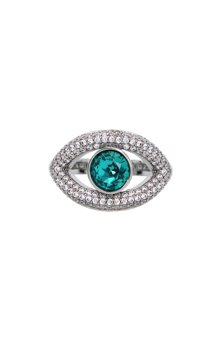 Kurt Geiger London Crystal & CZ Evil Eye Ring, Main, color, 