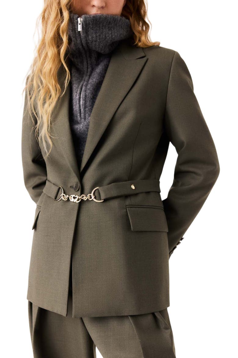Single-breasted suit jacket, Alternate, color, Khaki