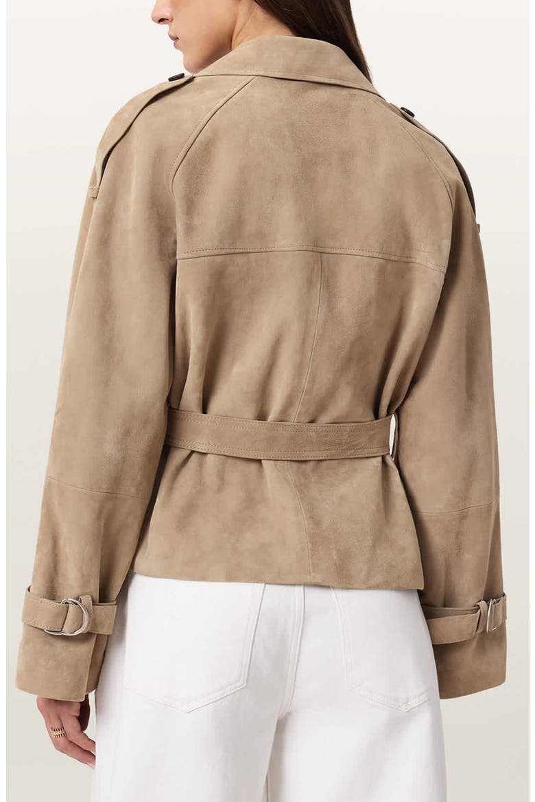 Reed Suede Trench Jacket, Alternate, color, TAUPE BROWN