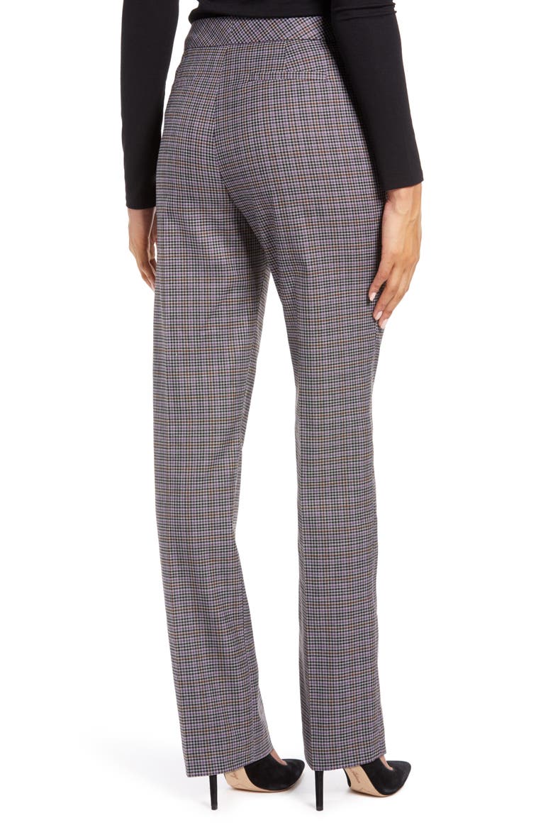 Check Ankle Stovepipe Pants, Alternate, color, PURPLE MULTI CROSBY CHECK