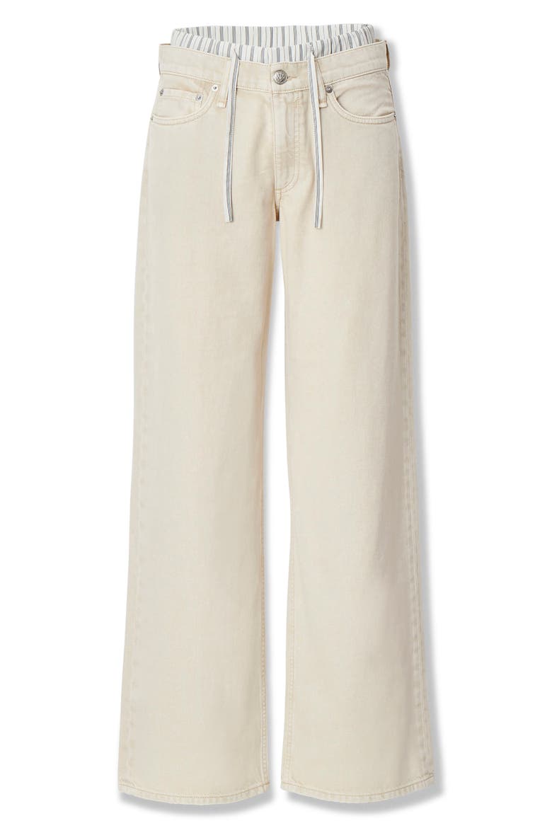 Featherweight Saige Boxer Relaxed Straight Leg Jeans, Alternate, color, SAND STRIPE