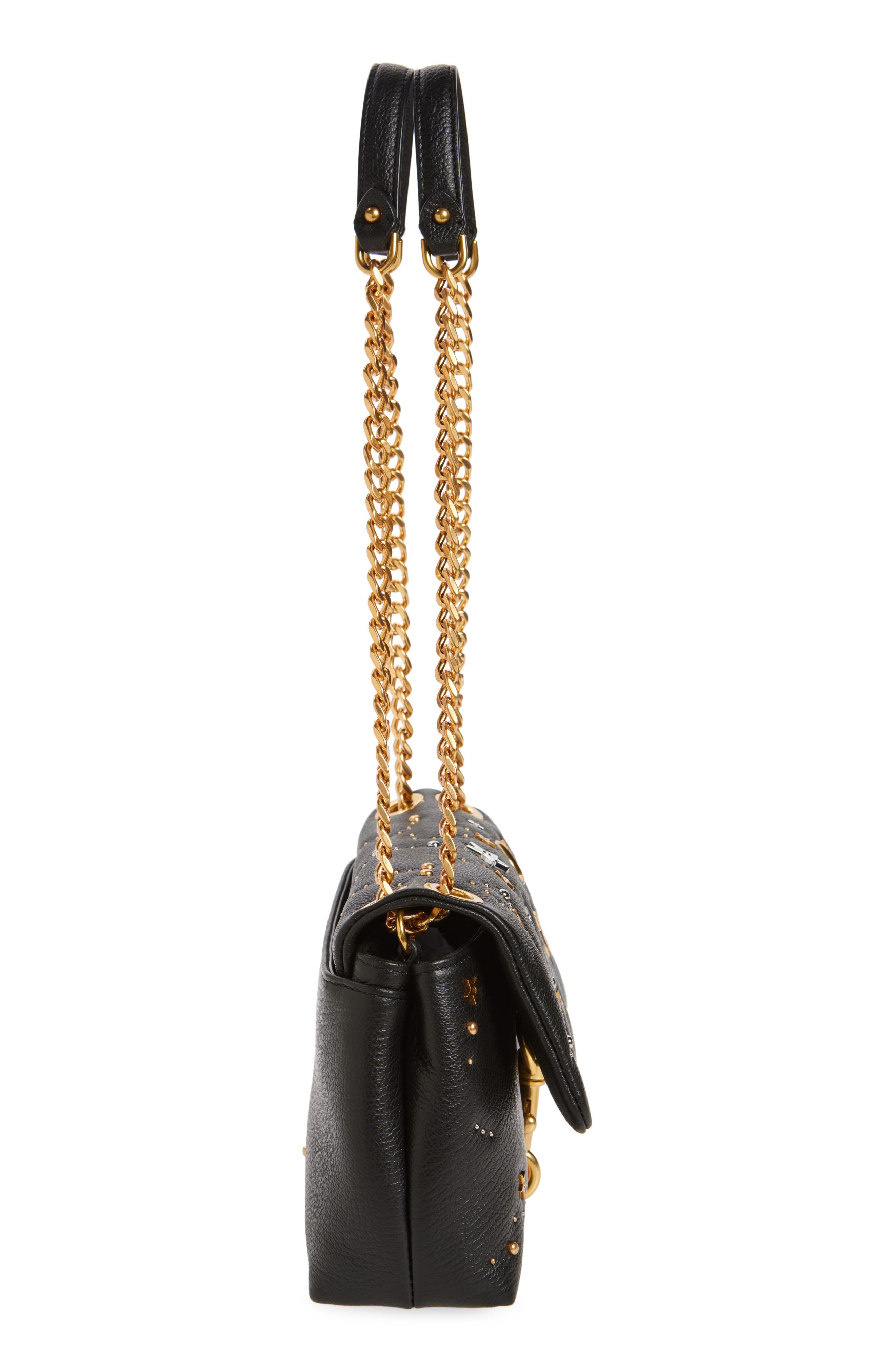 Rebecca Minkoff Edie Celestial Studded Leather Shoulder Bag, Alternate, color, 