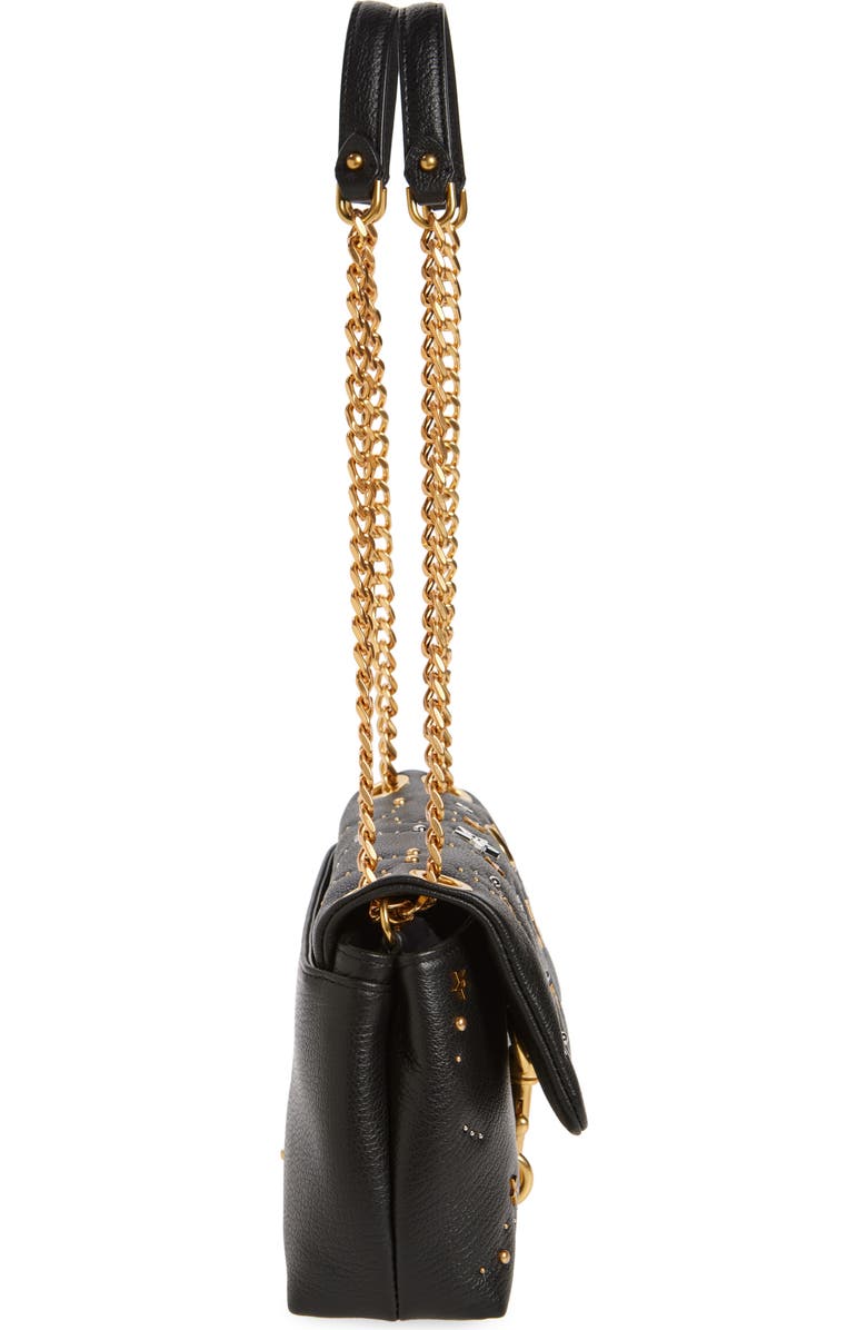 Rebecca Minkoff Edie Celestial Studded Leather Shoulder Bag, Alternate, color,