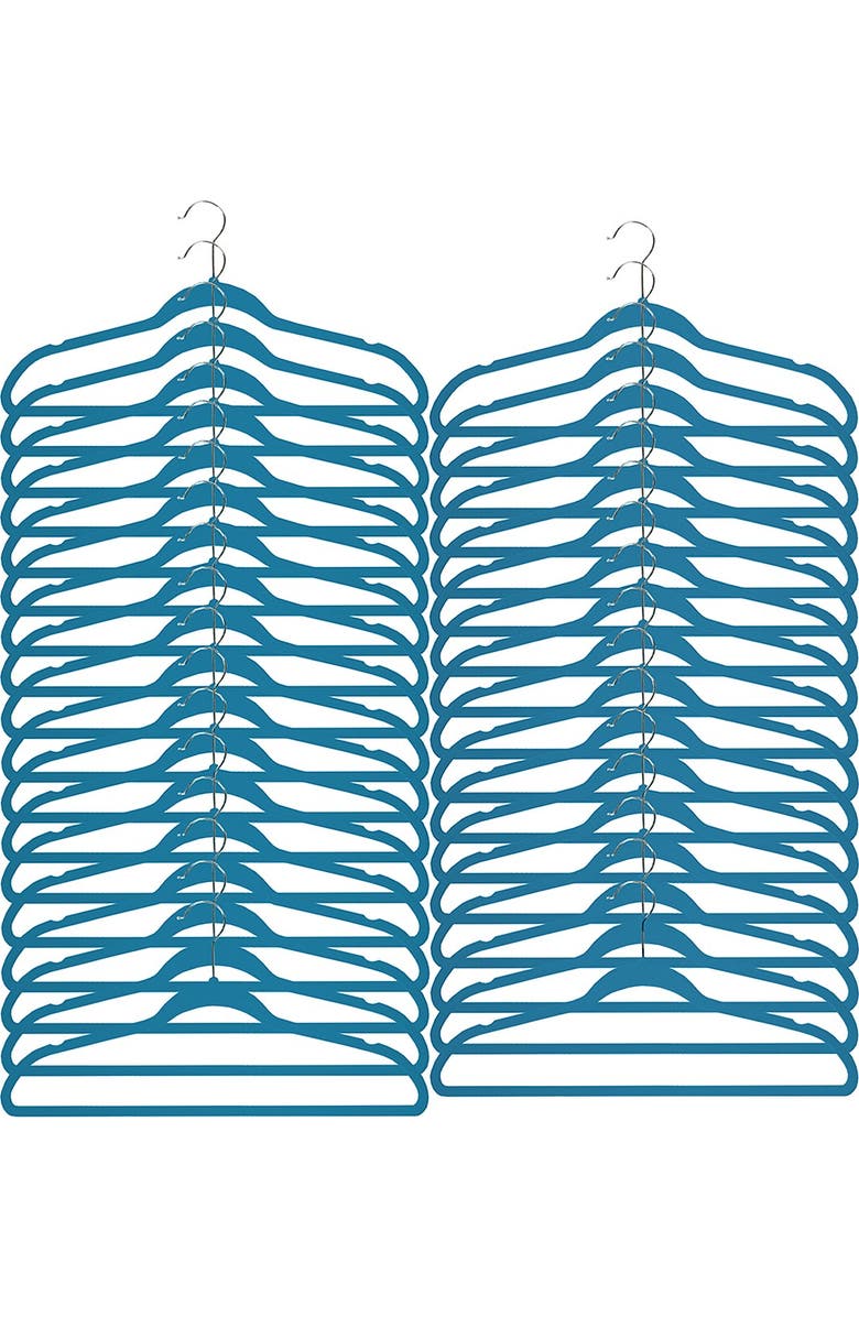 RICHARDS HOMEWARES Soft Grip Blue Suit Hanger - Set of 35, Main, color,
