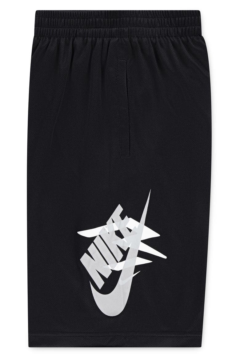 Kids' Essential Mesh Shorts, Alternate, color, BLACK/ WHITE