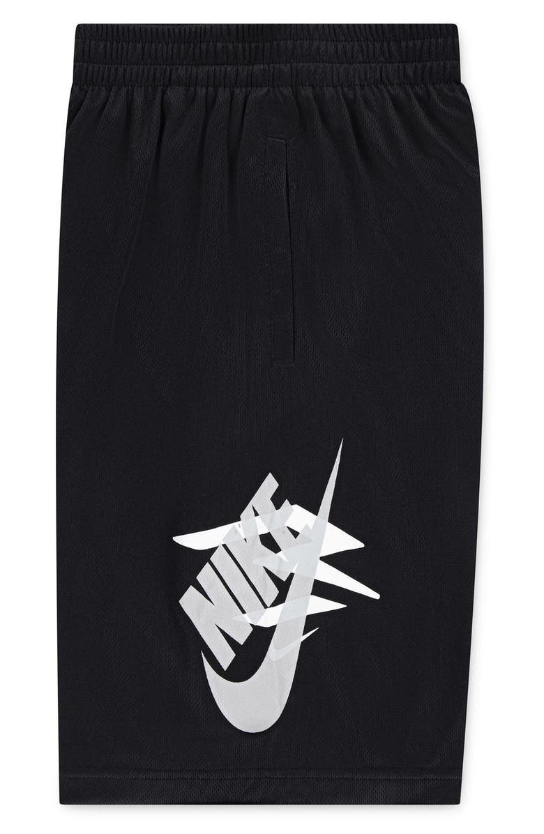 3 Brand Kids' Essential Mesh Shorts, Alternate, color, Black/ White