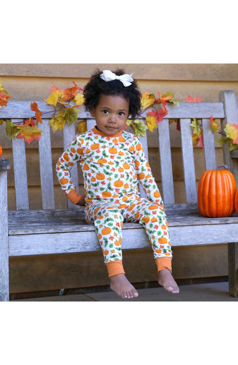 Rachel Riley Pumpkin Jersey Pajamas, Alternate, color, Orange